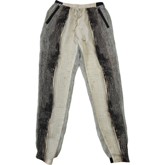 Tahari Woman’s tan black 100% silk jogger pants elastic waist and hem size XS - Picture 1 of 12